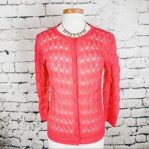 NWT LOFT Button Knit Cardigan Magenta Size Medium